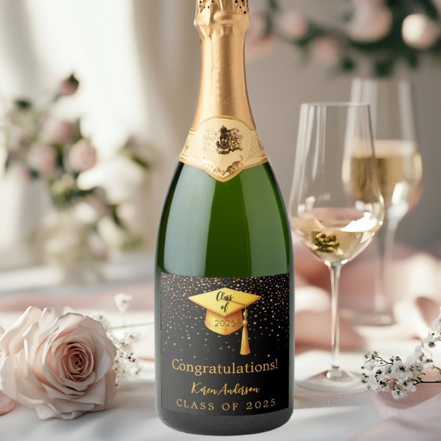 Graduationspartei Graduate Black Gold Cap 2025 (Von Creator hochgeladen)