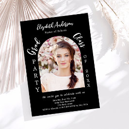 Graduationspartei Schwarz-weißer Bogen Foto Klasse Einladung