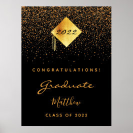 Graduationspartei Schwarzes Gold Absolvent 2022 Poster
