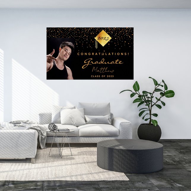 Graduationspartei Schwarzes Gold Foto 2025 Poster (Von Creator hochgeladen)