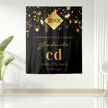 Graduationspartei Schwarzes Gold Graduate Name 202