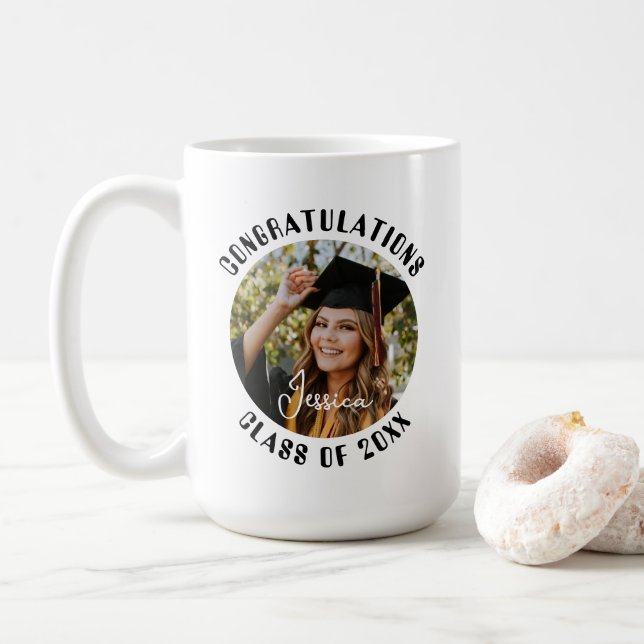 Graduationspartei Süßes Personalisiertes Foto und  Kaffeetasse (Mit Donut)