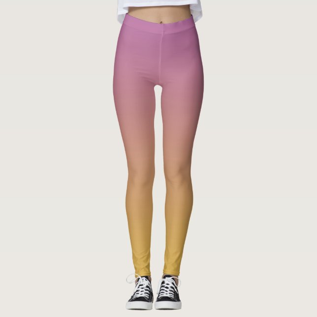 Graduierend Lila & Gold Leggings (Vorderseite)