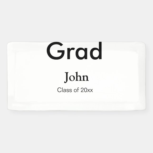 Graduiern Name Glückwunsch Datum Jahrestext Banner (Horizontal)