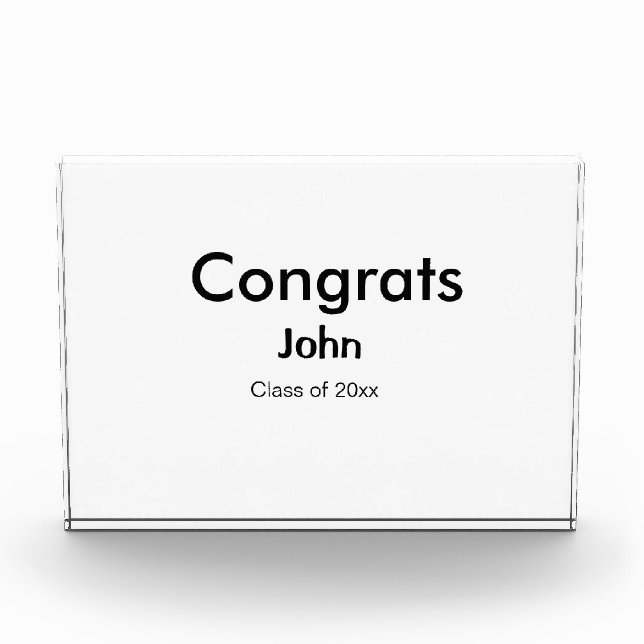 Graduiern Name Glückwunsch Datum Jahrestext Fotoblock (Vorderseite)