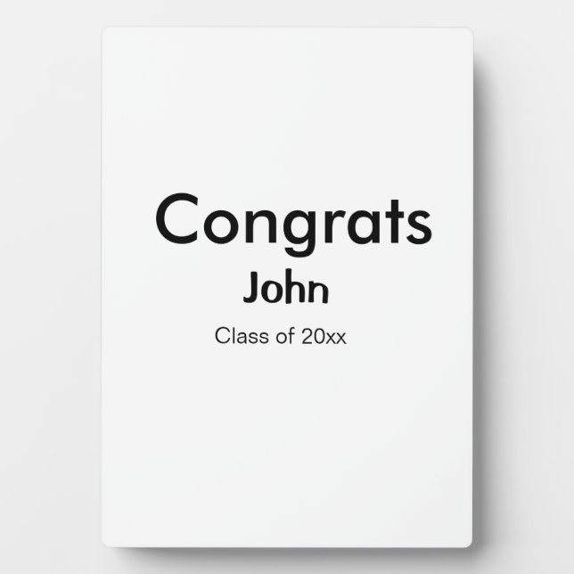 Graduiern Name Glückwunsch Datum Jahrestext Fotoplatte (Vorderseite)