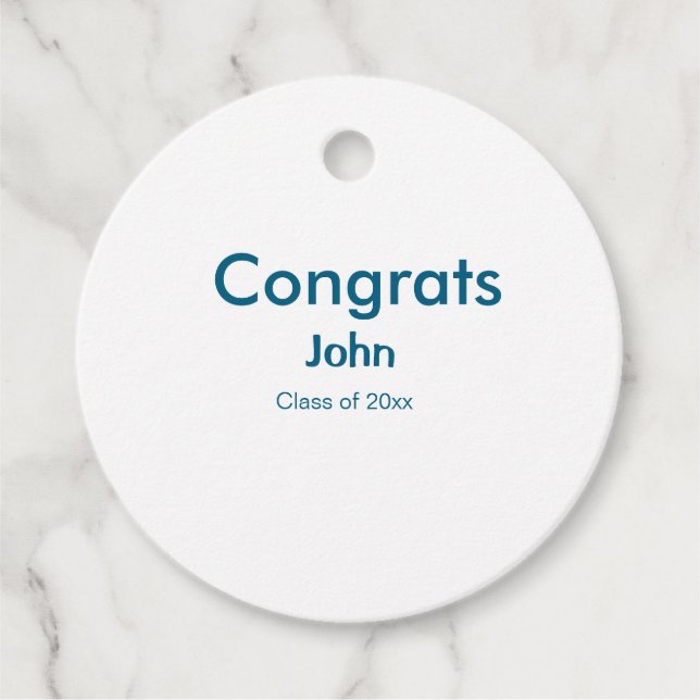 Graduiern Name Glückwunsch Datum Jahrestext Geschenkanhänger (Vorderseite)