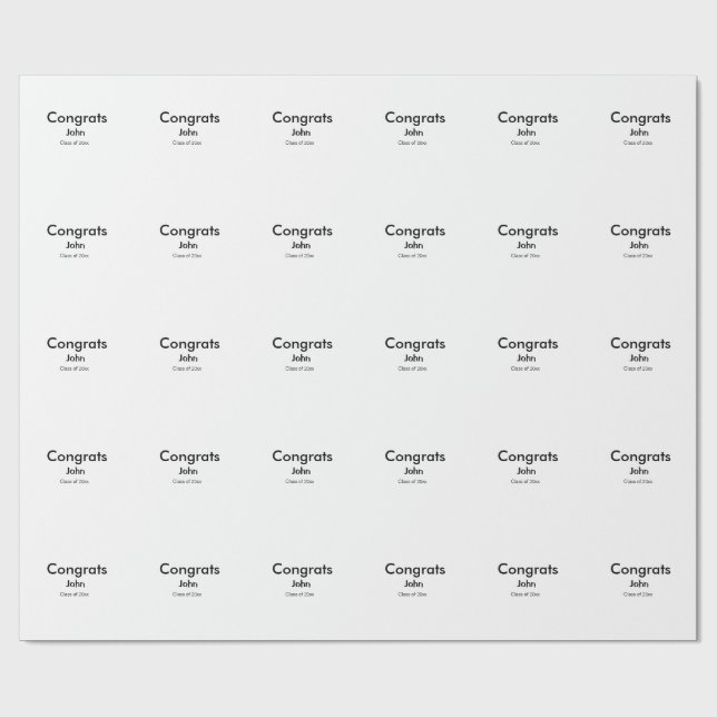 Graduiern Name Glückwunsch Datum Jahrestext Geschenkpapier (Flach)