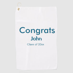 Graduiern Name Glückwunsch Datum Jahrestext Golfhandtuch