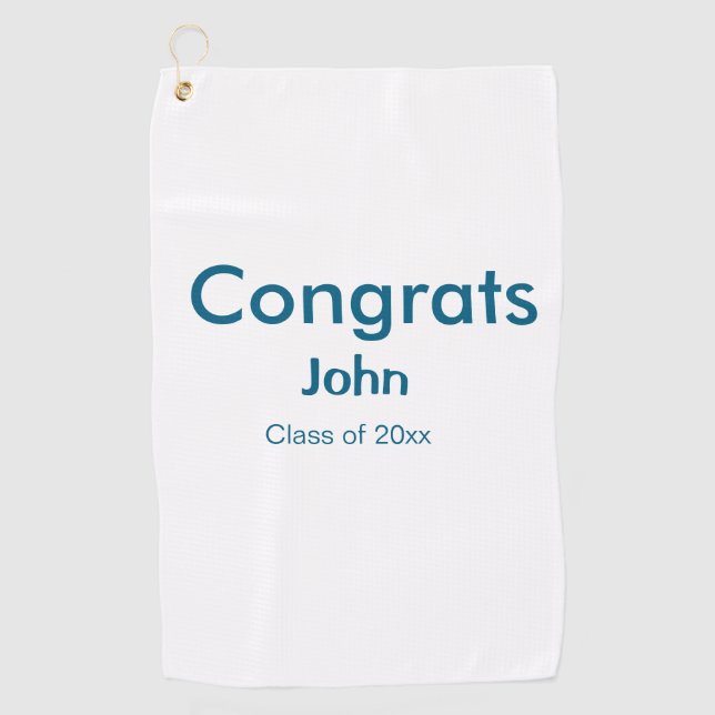 Graduiern Name Glückwunsch Datum Jahrestext Golfhandtuch (Vorderseite)