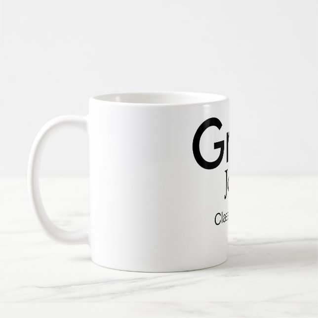Graduiern Name Glückwunsch Datum Jahrestext Kaffeetasse (Links)