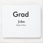 Graduiern Name Glückwunsch Datum Jahrestext Mousepad<br><div class="desc">Gestaltung</div>