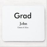 Graduiern Name Glückwunsch Datum Jahrestext Mousepad<br><div class="desc">Gestaltung</div>