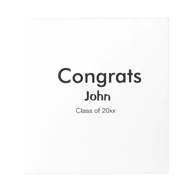 Graduiern Name Glückwunsch Datum Jahrestext Notizblock (Vorderseite)