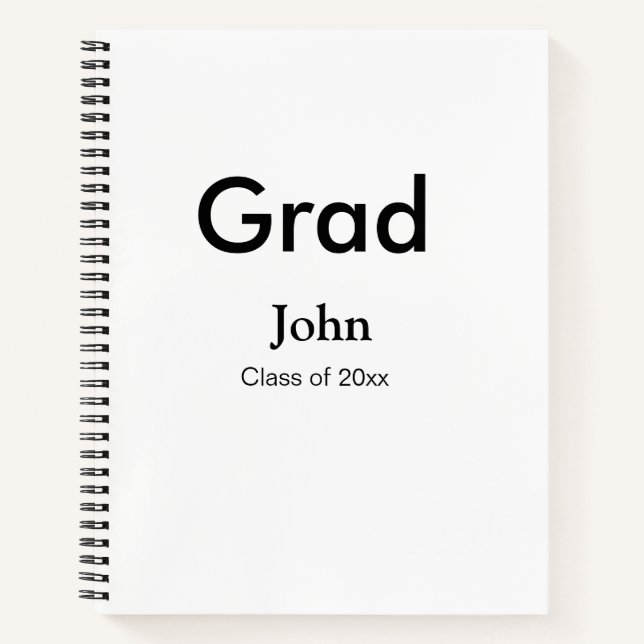 Graduiern Name Glückwunsch Datum Jahrestext Notizbuch (Vorderseite)