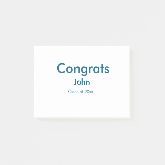 Graduiern Name Glückwunsch Datum Jahrestext Post-it Klebezettel (Vorderseite)