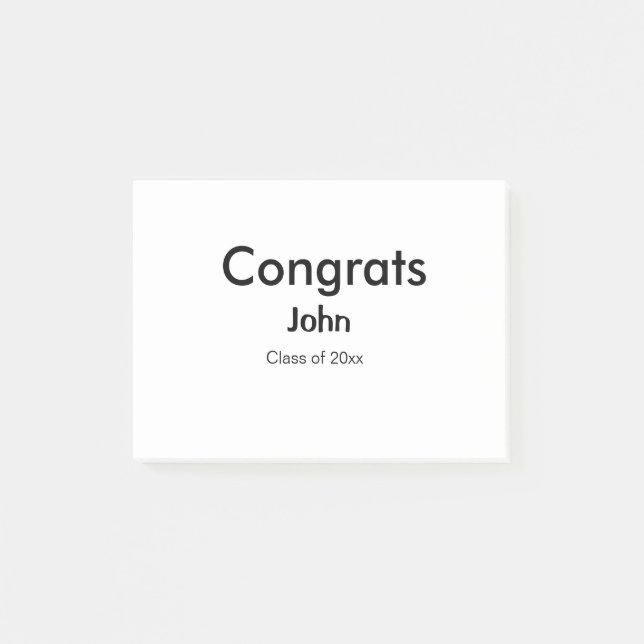 Graduiern Name Glückwunsch Datum Jahrestext Post-it Klebezettel (Vorderseite)