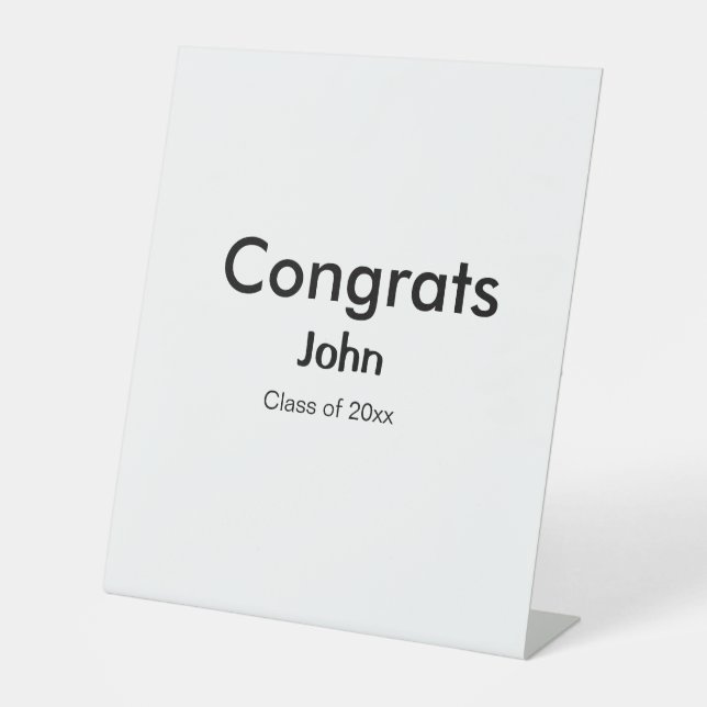 Graduiern Name Glückwunsch Datum Jahrestext Sockelschild (Vorderseite)