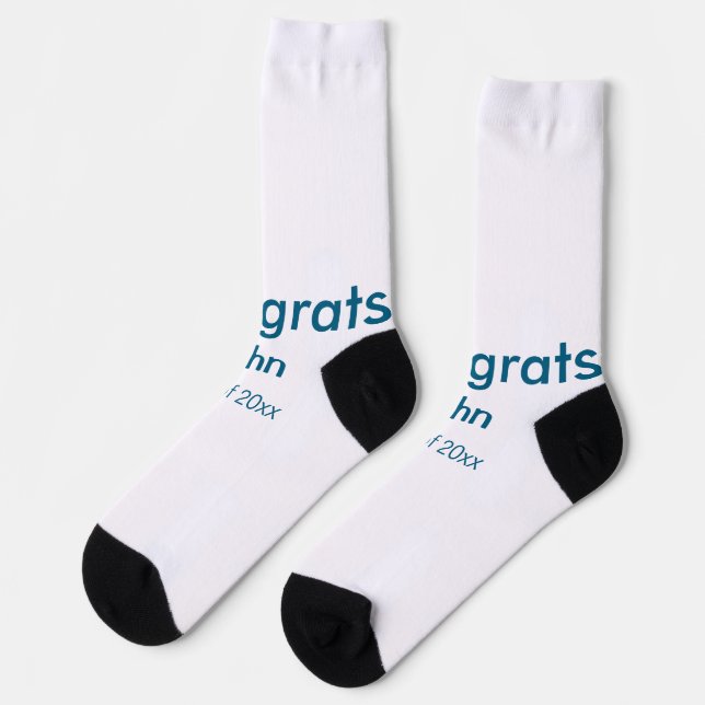 Graduiern Name Glückwunsch Datum Jahrestext Socken (Linkes Detail)