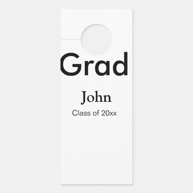Graduiern Name Glückwunsch Datum Jahrestext Türanhänger (Vorderseite)