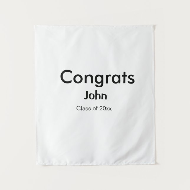 Graduiern Name Glückwunsch Datum Jahrestext Wandteppich (Vorderseite)