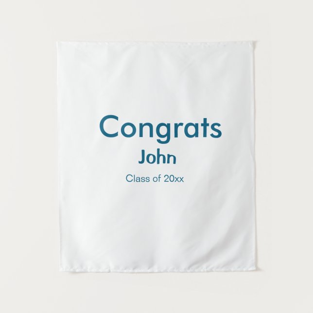 Graduiern Name Glückwunsch Datum Jahrestext Wandteppich (Vorderseite)