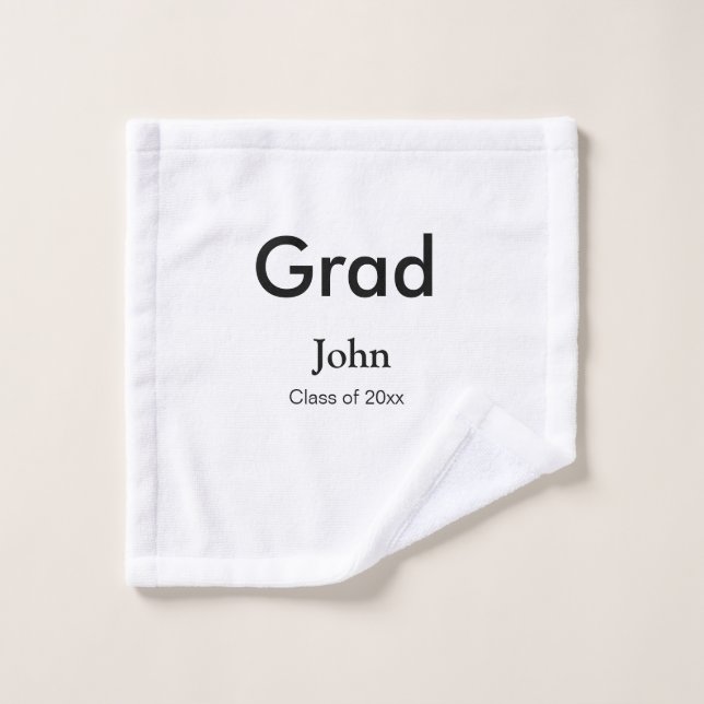 Graduiern Name Glückwunsch Datum Jahrestext Waschlappen (Waschlappen)