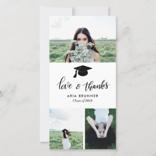 Graduierte Liebe u. Foto des Dank-drei modern Ankündigung