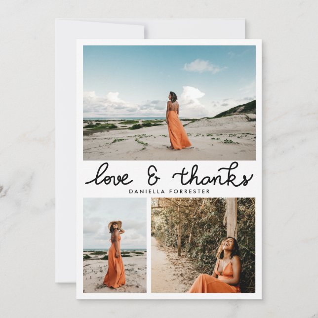 Graduierte Liebe und dank Drehbuch drei Foto Dankeskarte (Vorderseite)