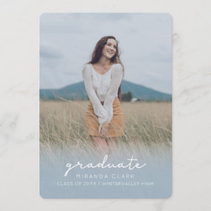 Graduierte Mitteilung hellblau Ankündigung