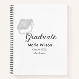 Graduierte schwarze Glitzer Graduierung hinzufügen Notizbuch