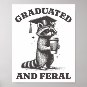 Graduierte und Feral-Raccoon Cl von 2025 Vintag Poster
