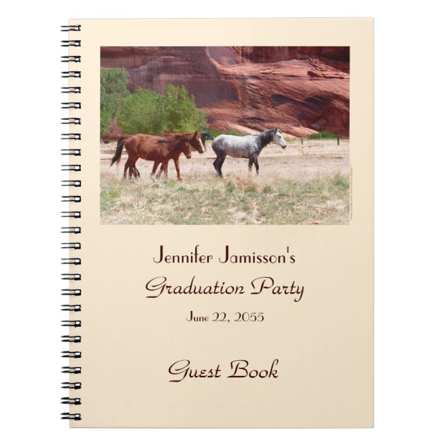 Graduiertenbuch, Pferde in Canyon Notizblock (Vorderseite)