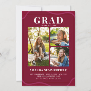 Graduiertengruppe Burgundy Grad 3 Einladung