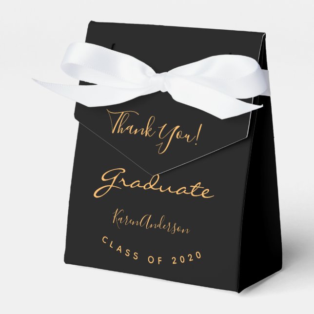 Graduiertengruppe Graduate Black Gold Chic Geschenkschachtel (Vorderseite)