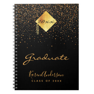Graduiertengruppe Graduate Black Gold Konfetti Notizblock