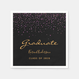 Graduiertengruppe Graduiertenschwarz lila Gold Serviette