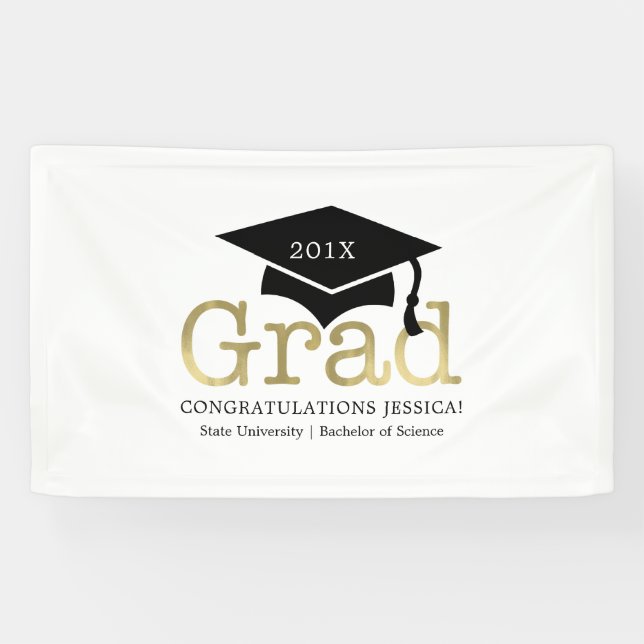 Graduiertenkap "Gratulations Graduate" Banner (Horizontal)