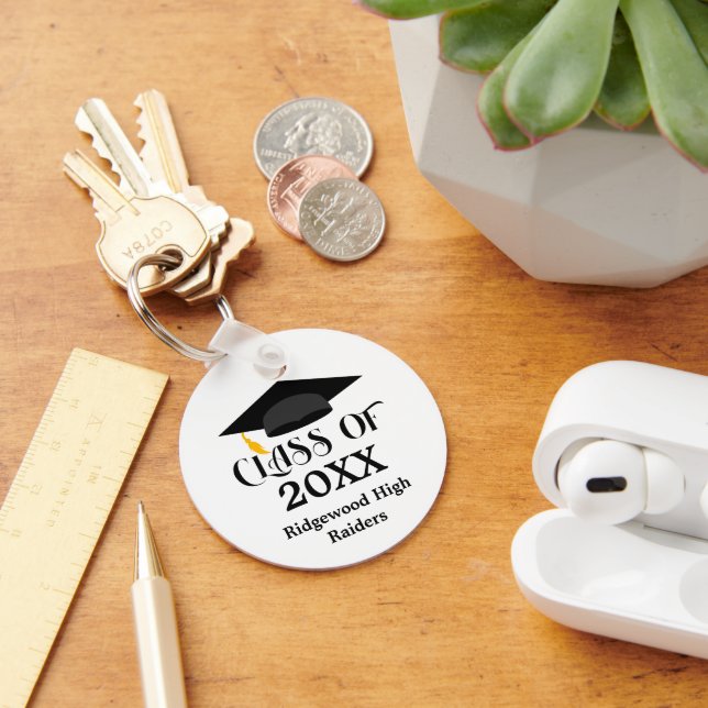 Graduiertenkap - Ihr Schulname Schlüsselanhänger (Schreibtisch)