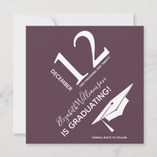 Graduiertenkap Moderne Typografie Save the Date Ankündigung