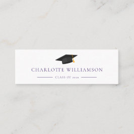 Graduiertenkap Modernes, einfaches Lila Gespräch Mini Visitenkarte