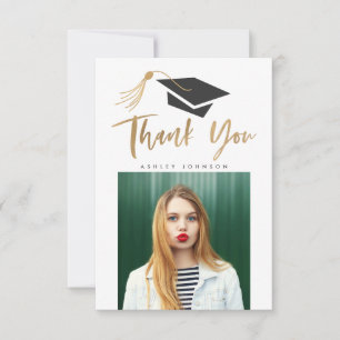Graduiertenkap Tassel Danke Foto Gold Foil