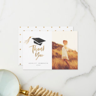 Graduiertenkap Tassel Gold Foil Danke Foto