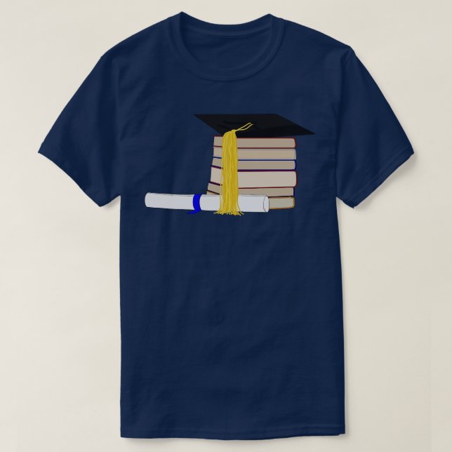 Graduiertenkap und Zertifikat T-Shirt (Design vorne)