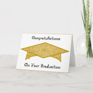 Graduiertenkopplung Gold Glitzer Papier-Hut / Kart Karte