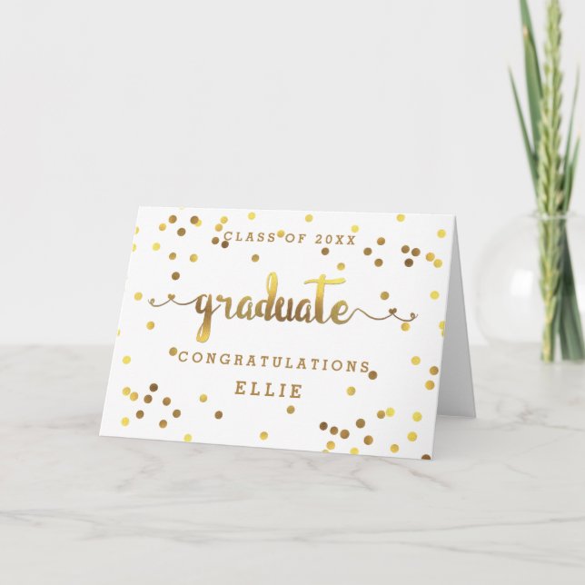 Graduierter Imitat-GoldfolieConfetti Karte (Vorderseite)