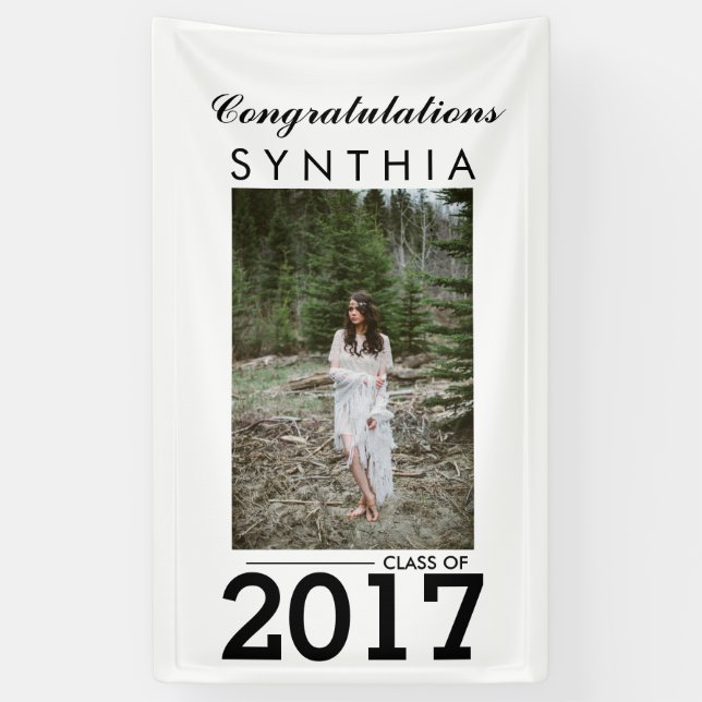 Graduiertes Glückwunsch-Foto-Yard-Zeichen Banner (Vertikal)