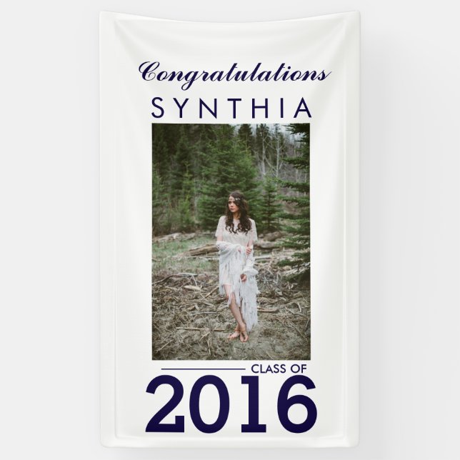 Graduiertes Glückwunsch-Foto-Yard-Zeichen Banner (Vertikal)