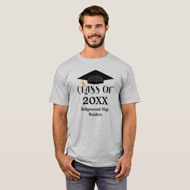 Graduierung Höherstufung Ihr Schulname und -jahr T-Shirt (Vorne ganz)