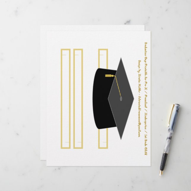 Graduierungs-Cap Black Paper-Party (Vorderseite/Rückseite Beispiel)